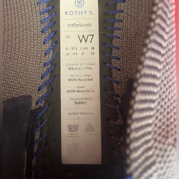 Rothys 'The Point' Solid Slip On Ballet Flat Shoes Birdseye Cloud Gray - Picture 7 of 7